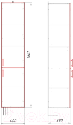 Шкаф-пенал для ванной Garda Keln-23 L (40) (без корзины)