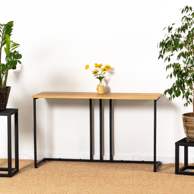 Консольный столик Millwood Лиссабон 1 Лофт Л 120x40x70.2 (дуб золотой Craft/металл черный)