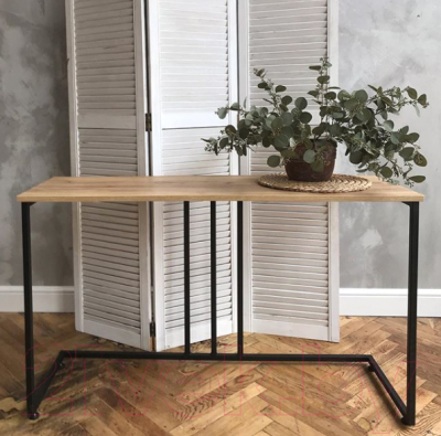 Консольный столик Millwood Лиссабон 1 Лофт Л 120x40x70.2 (дуб золотой Craft/металл черный)