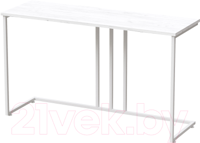 Консольный столик Millwood Лиссабон 1 Лофт Л 120x40x70.2 (дуб белый Craft/металл белый) - фото