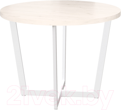 Обеденный стол Millwood Лофт Орлеан Л D110x75 (дуб белый Craft/металл белый) - фото