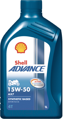 Моторное масло Shell Advance 4T AX7 15W50 SM/MA2 - фото
