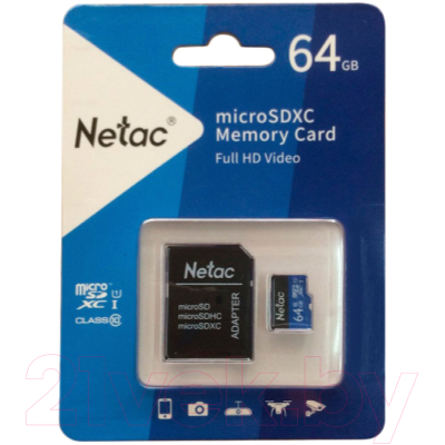 Карта памяти Netac MicroSD Card P500 Standard 64GB (NT02P500STN-064G-R)