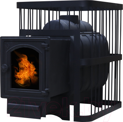 Печь-каменка КомфортПром Чугун со стеклом 10013004 (84кг) - фото