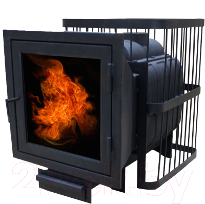 Печь-каменка КомфортПром Чугун Панорама 10013023 (79кг) - фото