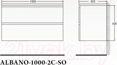 Тумба под умывальник BelBagno ALBANO-1000-2C-SO-RNG