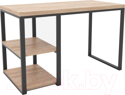 Письменный стол Hype Mebel Дэск-2 120x60 (черный/дуб галифакс натуральный) - фото