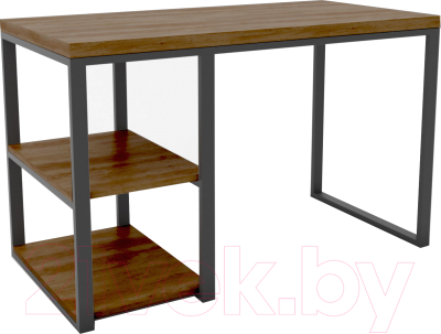 Письменный стол Hype Mebel Дэск-2 120x60 (черный/дуб галифакс олово) - фото