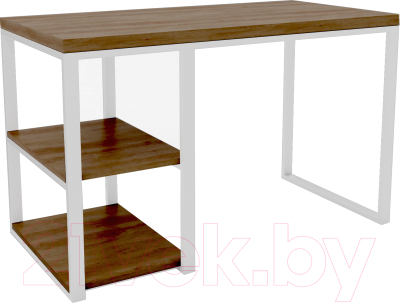 Письменный стол Hype Mebel Дэск-2 120x60 (белый/дуб галифакс олово) - фото