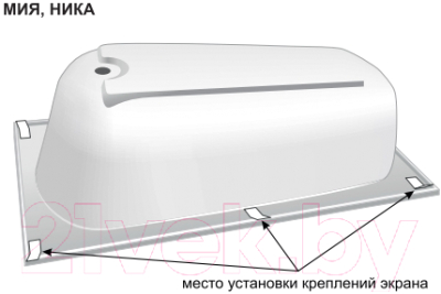 Экран для ванны Aquatek Ника/Оберон 160 / EKR-F0000068