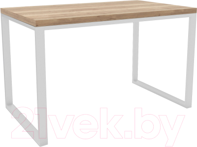 Письменный стол Hype Mebel Чикаго 110x50 (белый/дуб галифакс натуральный) - фото