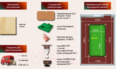 Бильярдный стол РуптуР Мастер / 158.00.07 (46/2)