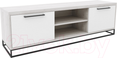 Тумба Hype Mebel ТВ 120x40 (черный/древесина белая) - фото