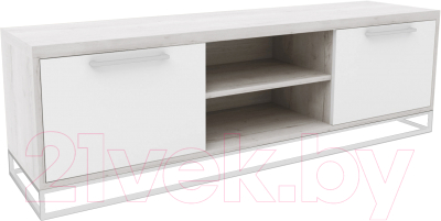 Тумба Hype Mebel ТВ 120x40 (белый/древесина белая) - фото