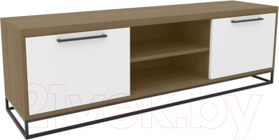 Тумба Hype Mebel ТВ 150x40 (черный/дуб галифакс олово) - фото