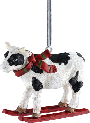Елочная игрушка Erich Krause Decor Корова на лыжах / 51244 - фото