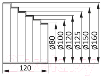 Переходник воздуховода ERA ПУ16.15.12,5.12.10.8