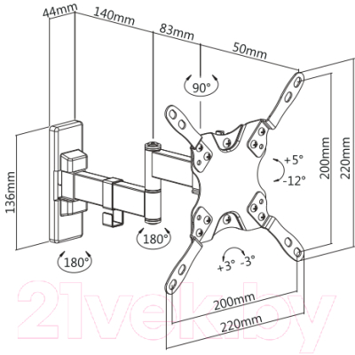Кронштейн для телевизора Ultramounts UM 866B