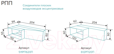 Переходник воздуховода ERA 612РП20П
