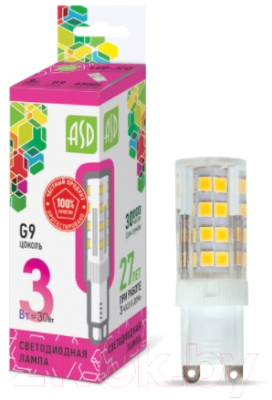 Лампа ASD LED JCD Standard 3Вт 230В G9 6500К 270Лм