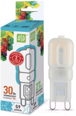 Лампа ASD LED JCD Standard 3Вт 230В G9 4000К 270Лм