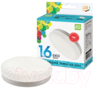 Лампа ASD LED GX53 Standard 16Вт 230В 4000К 1440Лм
