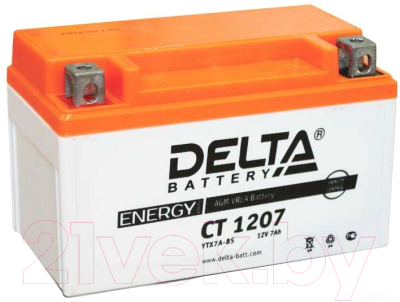 Мотоаккумулятор DELTA AGM СТ 1207 / YTX7A-BS - фото