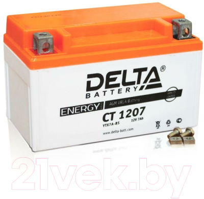 Мотоаккумулятор DELTA AGM СТ 1207 / YTX7A-BS