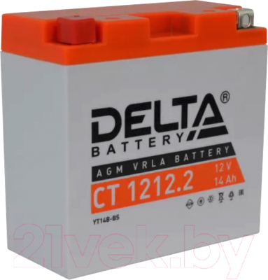 Мотоаккумулятор DELTA AGM СТ 1212.2 / YT14B-BS - фото