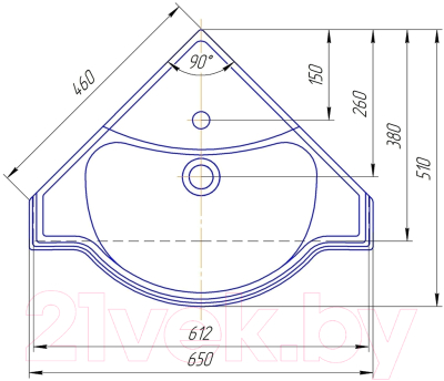 Умывальник Kirovit Классик 65