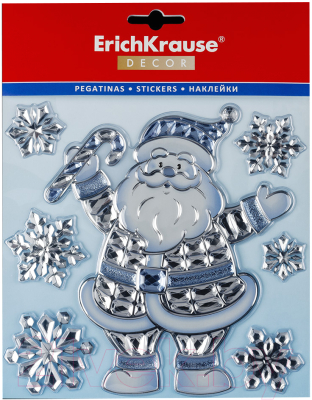 Набор наклеек на окно Erich Krause Decor Дед Мороз Кристалл / 50890 - фото