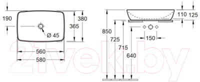 Умывальник Villeroy & Boch TitanCeram Artis CeramicPlus 417258R1