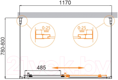 Душевой уголок Cezares MOLVENO-AH-12-120/80-C-Cr-IV
