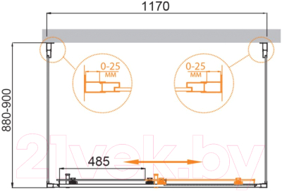 Душевой уголок Cezares MOLVENO-AH-12-120/90-P-Cr