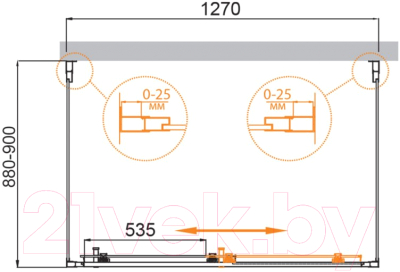 Душевой уголок Cezares MOLVENO-AH-12-130/90-C-Cr-IV