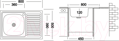 Мойка кухонная Ukinox STD800.500 4C 1R