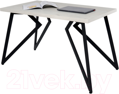 Обеденный стол Millwood Женева Л 120x70x75 (дуб белый Craft/металл черный) - фото