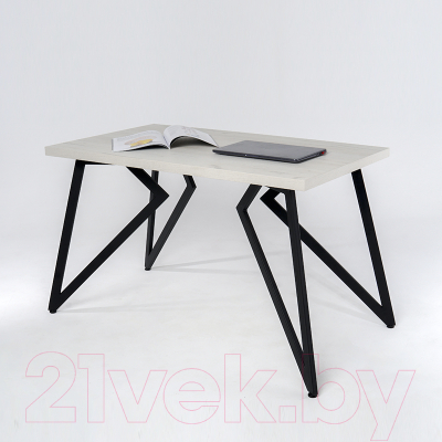 Обеденный стол Millwood Женева Л 120x70x75 (дуб белый Craft/металл черный)