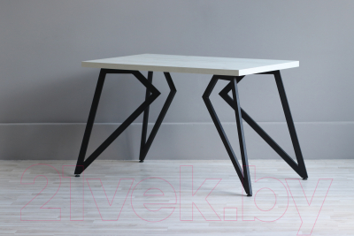 Обеденный стол Millwood Женева Л 120x70x75 (дуб белый Craft/металл черный)
