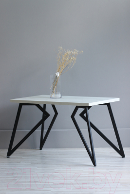 Обеденный стол Millwood Женева Л 120x70x75 (дуб белый Craft/металл черный)