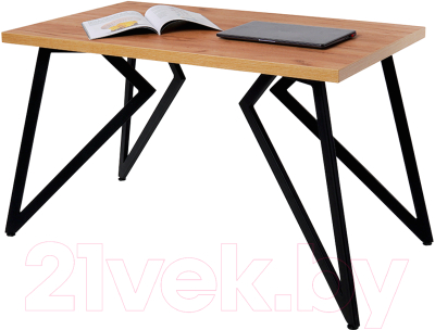 Обеденный стол Millwood Женева Л 120x70x75 (дуб золотой Craft/металл черный) - фото