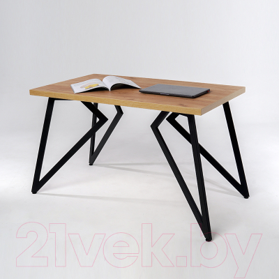 Обеденный стол Millwood Женева Л 120x70x75 (дуб золотой Craft/металл черный)