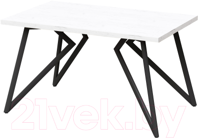 Обеденный стол Millwood Женева Л 130x80x75 (дуб белый Craft/металл черный) - фото
