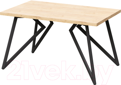 Обеденный стол Millwood Женева Л 130x80x75 (дуб золотой Craft/металл черный) - фото