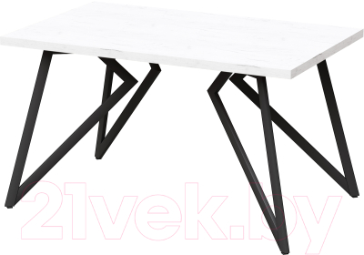 Обеденный стол Millwood Женева Л 160x80x75 (дуб белый Craft/металл черный) - фото