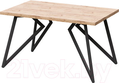 Обеденный стол Millwood Женева Л 160x80x75 (дуб табачный Craft/металл черный) - фото