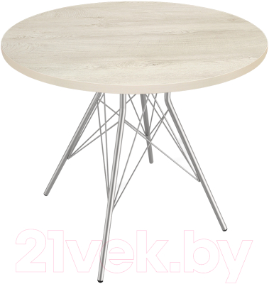 Обеденный стол Sheffilton SHT-T2/80 ЛДСП (хром лак/дуб беленый) - фото