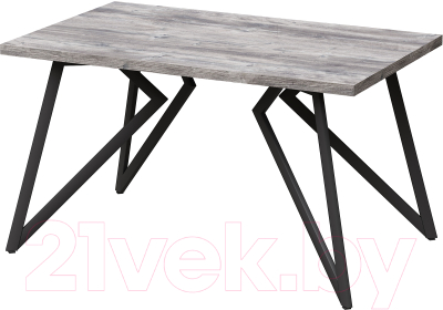 Обеденный стол Millwood Женева Л 160x80x75 (сосна пасадена/металл черный) - фото