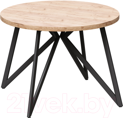 Обеденный стол Millwood Женева Л D100x75 (дуб табачный Craft/металл черный) - фото