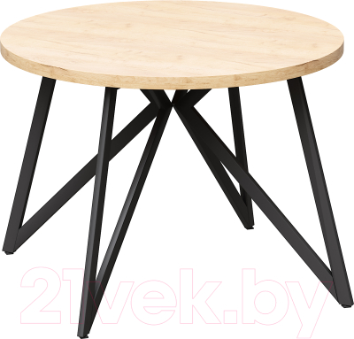 Обеденный стол Millwood Женева Л D110x75 (дуб золотой Craft/металл черный) - фото